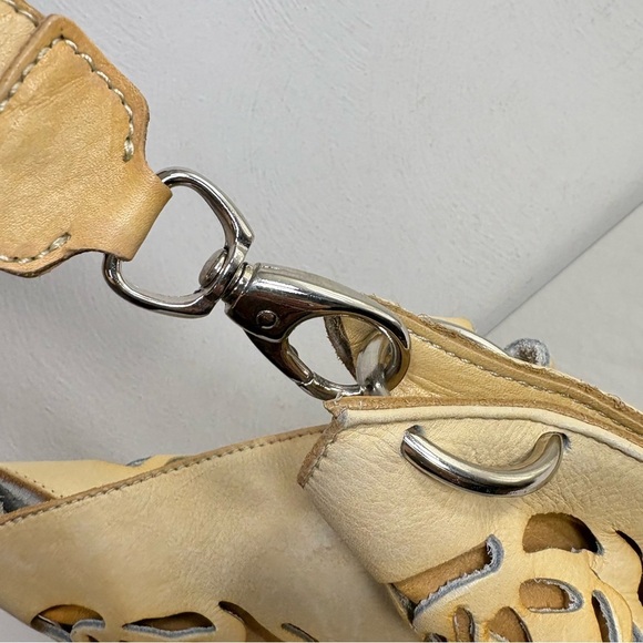 VTG Handmade One of a Kind Artisan Tooled Leather Floral Rose Shoulder Bag Purse - Picture 8 of 16